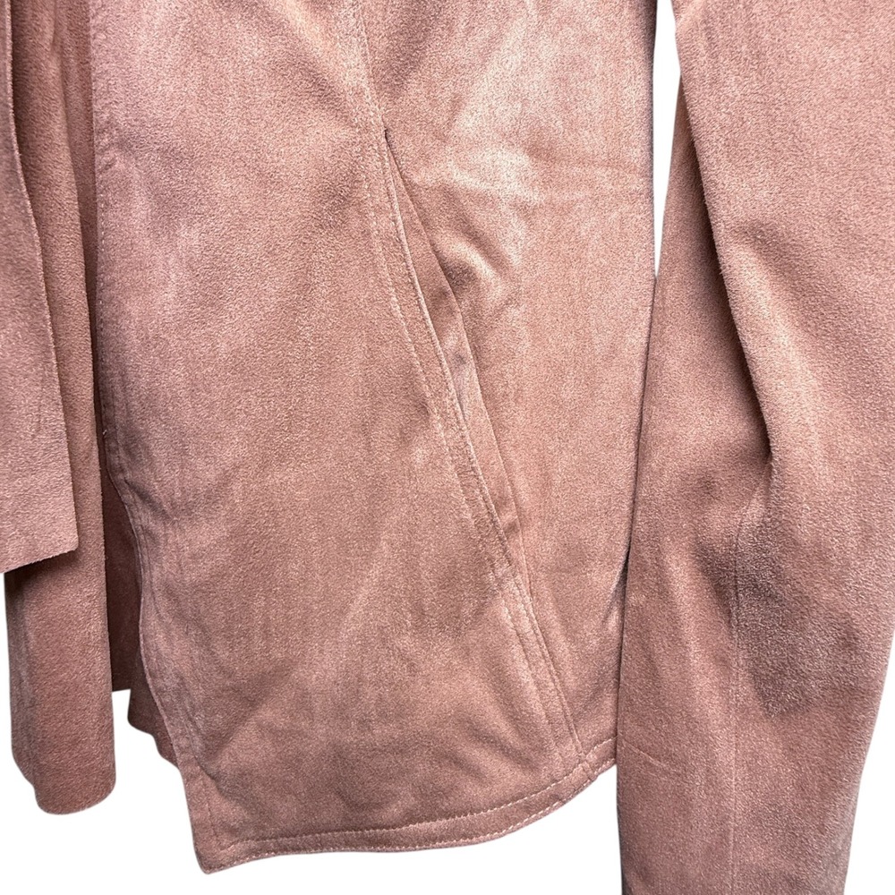 Hutch Women's Pink Suede Drape Front Waterfall Cardigan Jacket Size Small - Picture 8 of 15